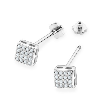 Cercei Aur 14K cu Diamante Naturale 0.16 ct Filet cu Protectie - Img 6