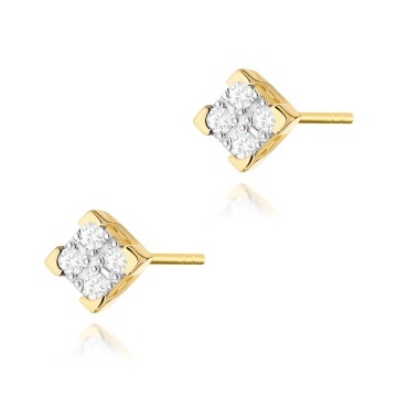 Cercei Aur 14K cu Diamante Naturale 0.16 ct