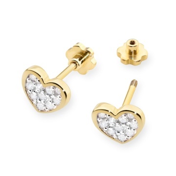 Cercei Aur 14K cu Diamante Naturale 0.17 ct Filet cu Protectie - Img 2