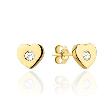 Cercei Aur 14k cu Inimioare si Zirconii - Img 3