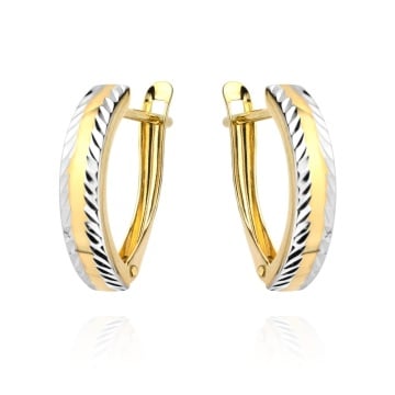 Cercei Aur 14k cu Model Neted si Ajurat - Img 3