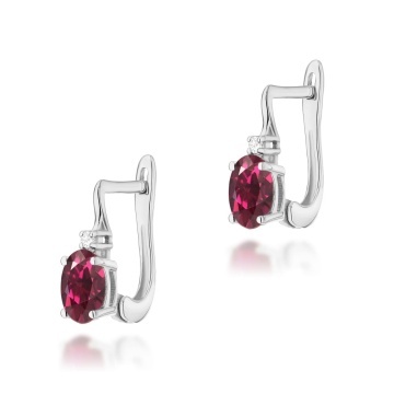 Cercei Aur 14K cu Rhodolite 0.50 ct si Diamante Naturale 0.03 ct - Img 5