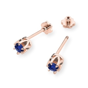 Cercei Aur 14K cu Safir 0.15 ct Filet cu Protectie - Img 4
