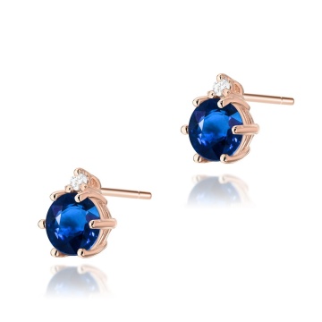 Cercei Aur 14K cu Safir 0.50 ct si Diamante Naturale 0.03 ct - Img 5