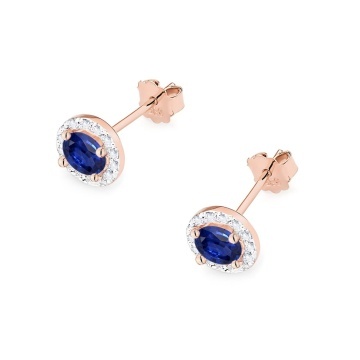 Cercei Aur 14K cu Safir 0.50 ct si Diamante Naturale 0.24 ct - Img 5