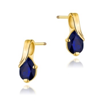 Cercei Aur 14K cu Safir 0.60 ct Filet cu Protectie