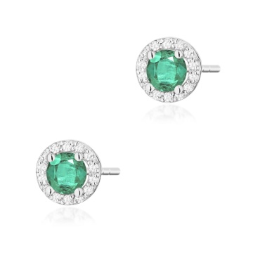 Cercei Aur 14K cu Smarald 0.50 ct si Diamante Naturale 0.24 ct - Img 7