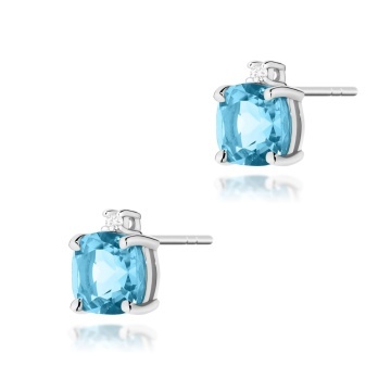 Cercei Aur 14K cu Topaz Swiss 1.10 ct si Diamante Naturale 0.03 ct - Img 7
