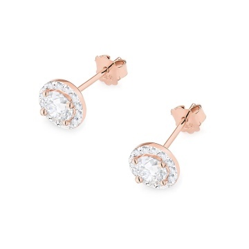 Cercei Aur 14K cu White Sapphire 0.60 ct si Diamante Naturale 0.24 ct - Img 5