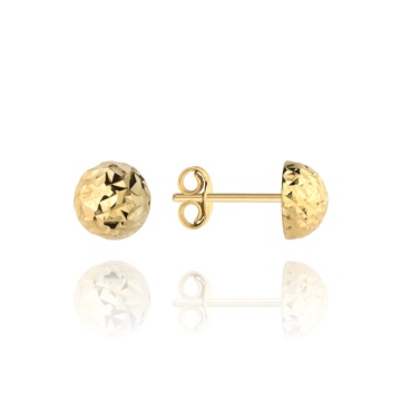 Cercei cu Bile Șlefuite de 4mm din Aur 14k - Img 3