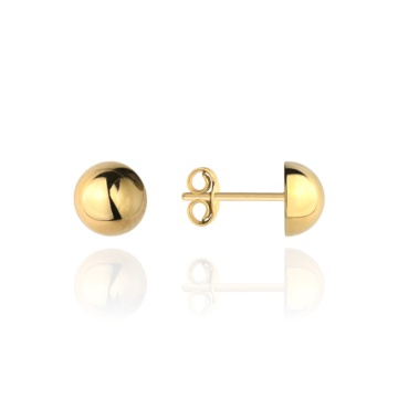 Cercei cu Jumatate de Bila 4 mm - Aur 14k - Img 3