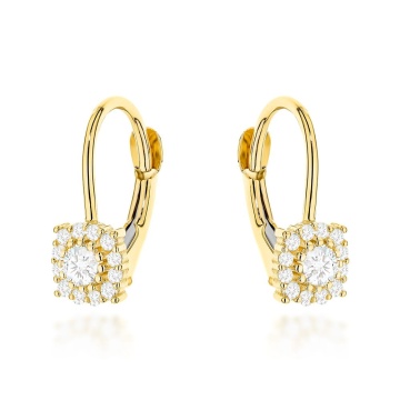 Cercei Din Aur 14K Cu Cristale Zirconia Și Închidere Engleză