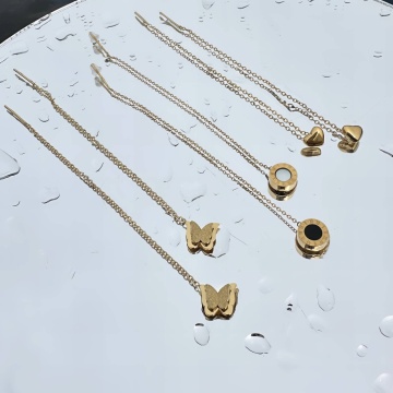 Cercei Hearts din Inox placat cu AUR 18K - Img 2