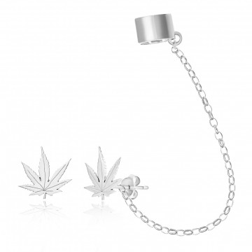 Cercei Marijuana din Argint 925