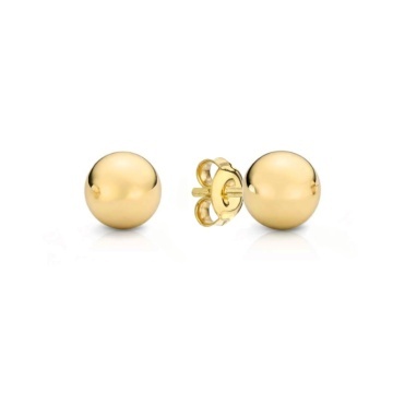 Cercei Tip Biluță Din Aur 14K Ultra-Ușoare - 8mm - Img 2