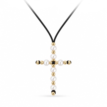 Choker Pearl Cross din AUR 14K