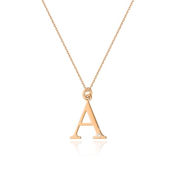 Colier Aur 14K cu Diamant Natural 0.01 ct - Img 4