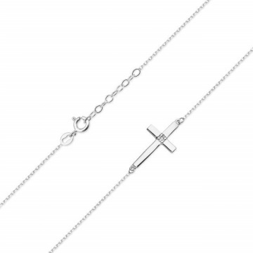 Colier Aur 14K cu Diamant Natural 0.01 ct - Img 4