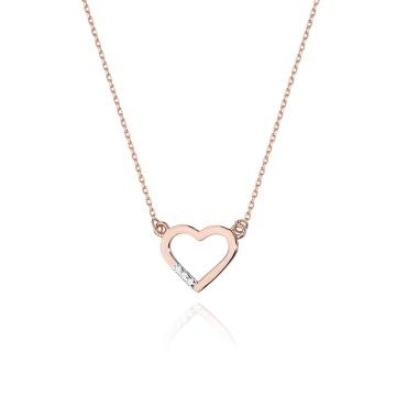 Colier Aur 14K cu Diamante Naturale 0.01 ct - Img 3