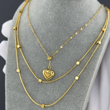 Colier Dublu din Inox placat cu AUR 18K - Img 2