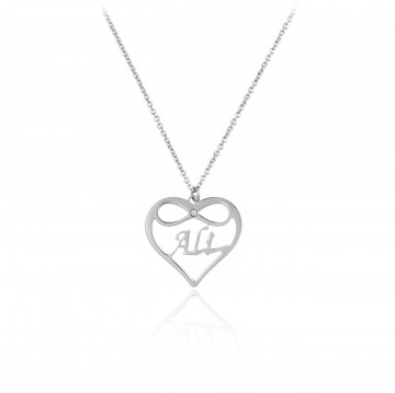 Colier Elegance din argint 925 personalizat cu nume si fundita cu cristal - Img 2