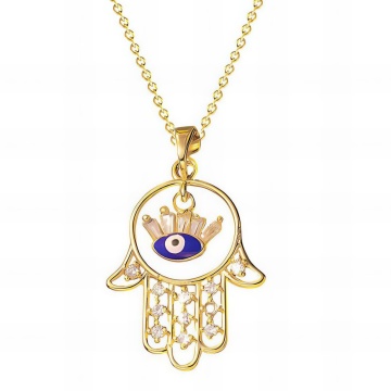 Colier Evil Eye din Inox placat cu AUR - Img 2