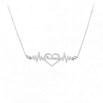 Colier Hope din argint 925 personalizat cu nume si puls