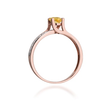 Inel Aur 14K cu Citrin 0.50 ct si Diamante Naturale 0.03 ct - Img 10