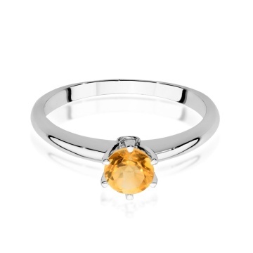 Inel Aur 14K cu Citrin 0.50 ct si Diamante Naturale 0.04 ct - Img 5