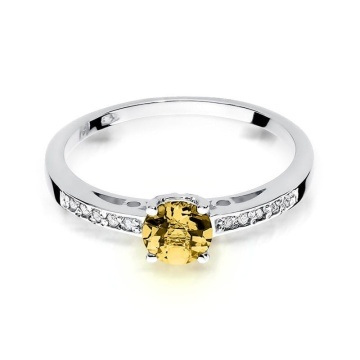 Inel Aur 14K cu Citrin 0.50 ct si Diamante Naturale 0.05 ct - Img 5