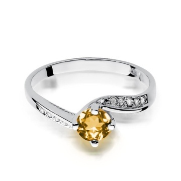 Inel Aur 14K cu Citrin 0.50 ct si Diamante Naturale 0.05 ct - Img 5
