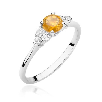 Inel Aur 14K cu Citrin 0.50 ct si Diamante Naturale 0.18 ct - Img 5