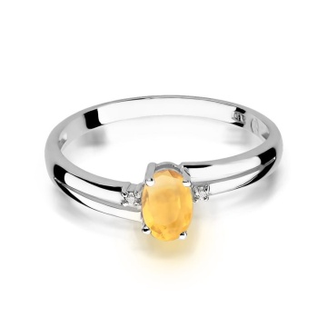 Inel Aur 14K cu Citrin 0.60 ct si Diamante Naturale 0.03 ct - Img 10