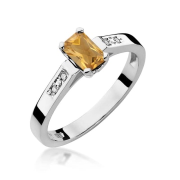 Inel Aur 14K cu Citrin 0.60 ct si Diamante Naturale 0.04 ct - Img 5