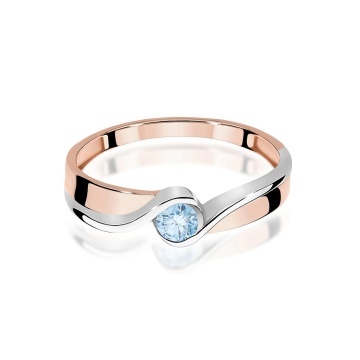 Inel Aur 14K cu Diamant Albastru de Laborator 0.15 ct - Img 6