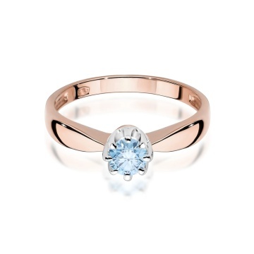 Inel Aur 14K cu Diamant Albastru de Laborator 0.30 ct - Img 6