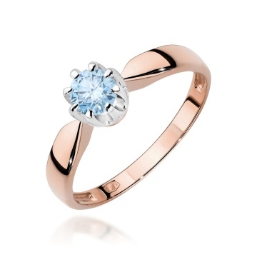 Inel Aur 14K cu Diamant Albastru de Laborator 0.50 ct - Img 4