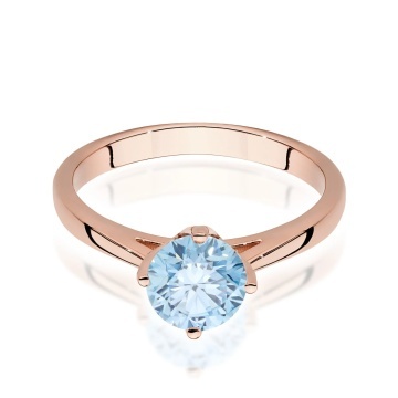Inel Aur 14K cu Diamant Albastru de Laborator 1.00 ct - Img 6