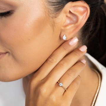 Inel Aur 14K cu Diamant de Laborator 0.30 ct - Img 4