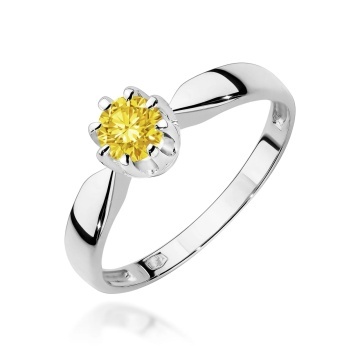 Inel Aur 14K cu Diamant Galben de Laborator 0.50 ct - Img 7