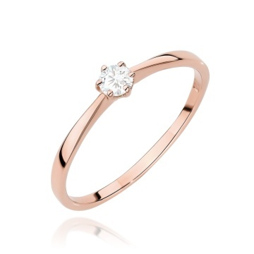 Inel Aur 14K cu Diamant Natural 0.10 ct - Img 5