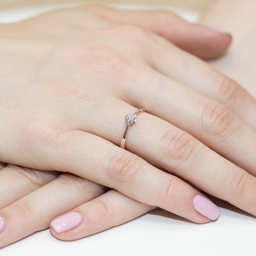 Inel Aur 14K cu Diamant Natural 0.10 ct - Img 11