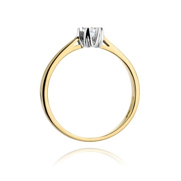 Inel Aur 14K cu Diamant Natural 0.12 ct - Img 3