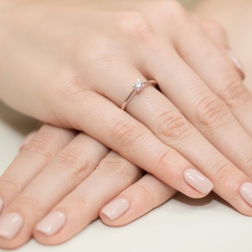 Inel Aur 14K cu Diamant Natural 0.15 ct - Img 11