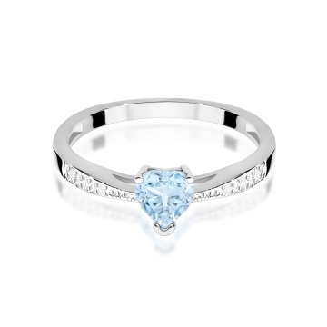Inel Aur 14K cu Diamante Albastre de Laborator 0.53 ct - Img 10