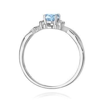 Inel Aur 14K cu Diamante Albastre de Laborator 0.55 ct - Img 11