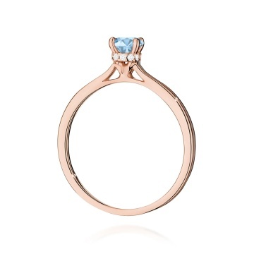 Inel Aur 14K cu Diamante Albastre de Laborator 0.56 ct - Img 7