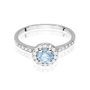 Inel Aur 14K cu Diamante Albastre de Laborator 0.74 ct - Img 10