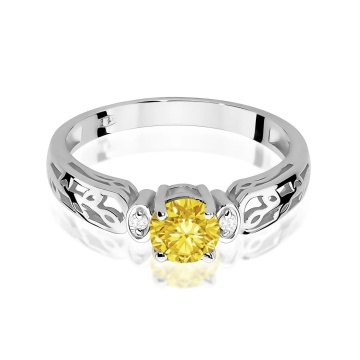 Inel Aur 14K cu Diamante Galbene de Laborator 0.52 ct - Img 10