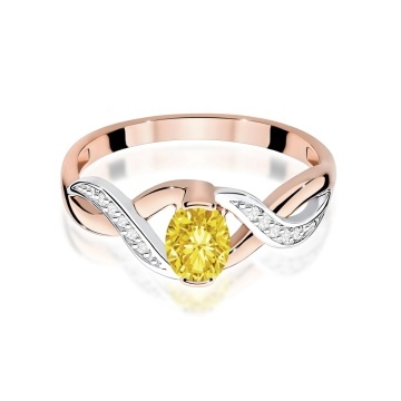 Inel Aur 14K cu Diamante Galbene de Laborator 0.55 ct - Img 6